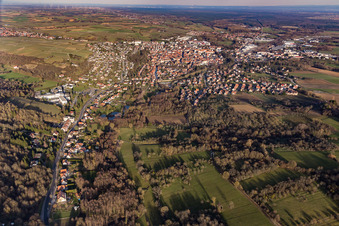 Aerial photograpy of Wissembourg in the state Bas-Rhin, France