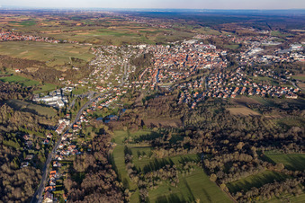 Town View of the streets and houses of the residential areas in Wissembourg in Grand Est, France