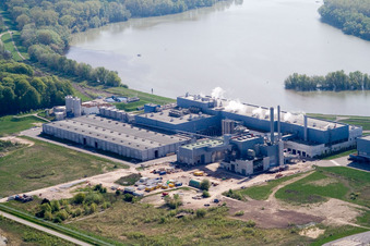 Oberwald industrial area, Palm paper mill in Wörth am Rhein in the state Rhineland-Palatinate, Germany