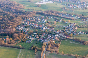 Oblique view of Biblisheim in the state Bas-Rhin, France