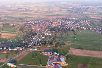 Surbourg in the state Bas-Rhin, France viewn from the air