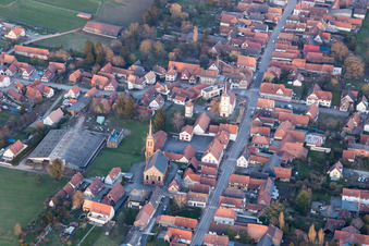 Bird's eye view of Betschdorf in the state Bas-Rhin, France