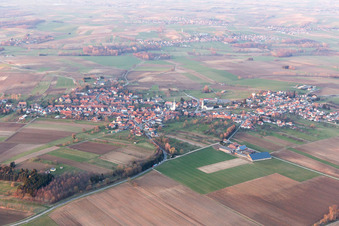 Drone recording of Hatten in the state Bas-Rhin, France