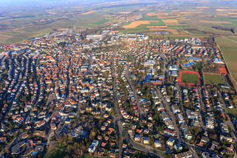 Petronellastraße from the west in Bad Bergzabern in the state Rhineland-Palatinate, Germany