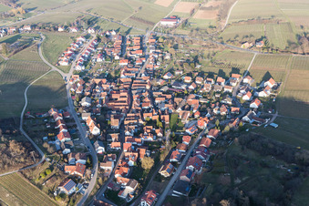 District Gleishorbach in Gleiszellen-Gleishorbach in the state Rhineland-Palatinate, Germany viewn from the air