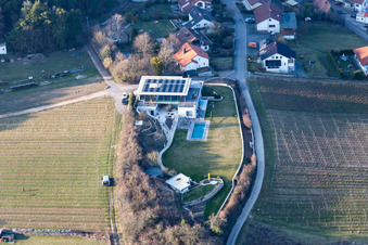 District Gleiszellen in Gleiszellen-Gleishorbach in the state Rhineland-Palatinate, Germany from the drone perspective