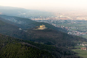 Oblique view of Hambach Castle in the district Diedesfeld in Neustadt an der Weinstraße in the state Rhineland-Palatinate, Germany
