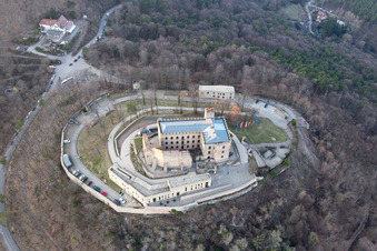 Oberhambach, Hambach Castle in the district Diedesfeld in Neustadt an der Weinstraße in the state Rhineland-Palatinate, Germany from above