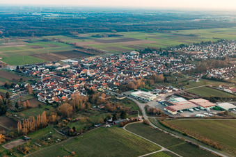 District Niederhochstadt in Hochstadt in the state Rhineland-Palatinate, Germany viewn from the air