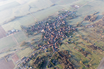 Aerial view of Weinbourg in the state Bas-Rhin, France
