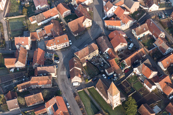 Weiterswiller in the state Bas-Rhin, France seen from above