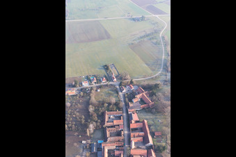 Aerial view of Issenhausen in the state Bas-Rhin, France