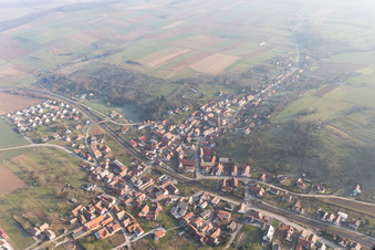 Ettendorf in the state Bas-Rhin, France from the drone perspective