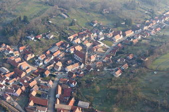 Ettendorf in the state Bas-Rhin, France from a drone