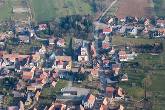 Aerial view of Morschwiller in the state Bas-Rhin, France