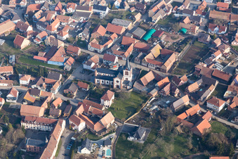 Aerial photograpy of Dauendorf in the state Bas-Rhin, France