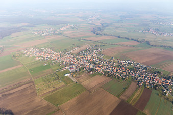 Eschbach in the state Bas-Rhin, France seen from a drone