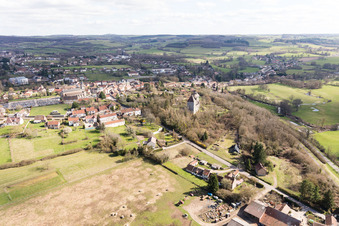 Aerial view of Épinac in the state Saone et Loire, France