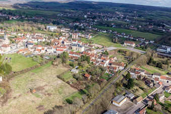 Épinac in the state Saone et Loire, France from above
