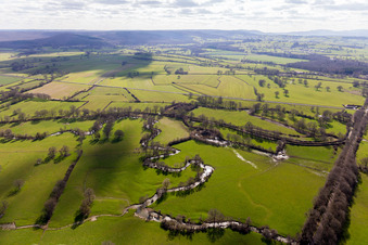 Aerial view of Sully in the state Saone et Loire, France