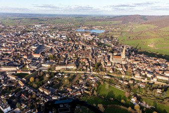 Aerial photograpy of (Burgundy) in Autun in the state Saone et Loire, France