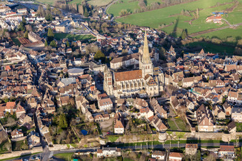 Oblique view of (Burgundy) in Autun in the state Saone et Loire, France