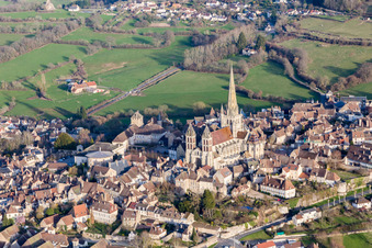 Bird's eye view of (Burgundy) in Autun in the state Saone et Loire, France