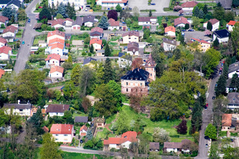 Aerial view of Parkring in Jockgrim in the state Rhineland-Palatinate, Germany