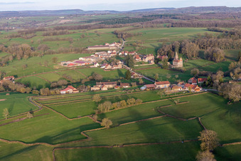 Aerial photograpy of Château de Morlet in Burgundy in Morlet in the state Saone et Loire, France