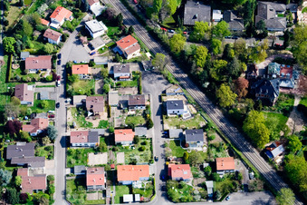 Oblique view of Germersheimer Street in Jockgrim in the state Rhineland-Palatinate, Germany
