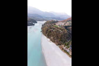 Aerial view of Villuzza in the state Friuli Venezia Giulia, Italy