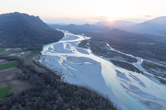 Aerial photograpy of Cimano in the state Friuli Venezia Giulia, Italy