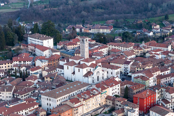 San Daniele del Friuli in the state Udine, Italy from the plane