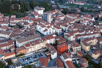 Bird's eye view of San Daniele del Friuli in the state Udine, Italy