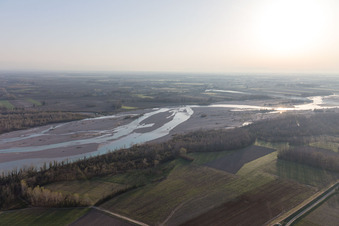 Aerial view of Carbona in the state Friuli Venezia Giulia, Italy