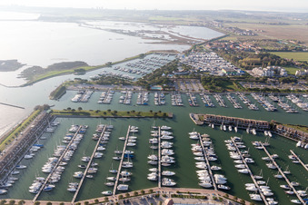 Aerial photograpy of Aprilia Marittima in the state Friuli Venezia Giulia, Italy