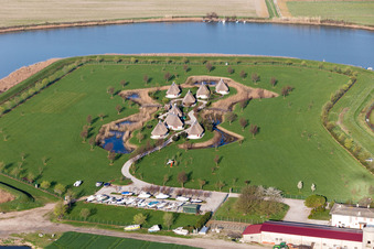Aerial view of Terzo Bacino in the state Veneto, Italy