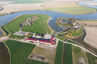 Oblique view of Terzo Bacino in the state Veneto, Italy