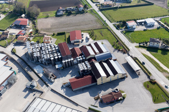 Aerial view of Rauscedo-Domanins in the state Friuli Venezia Giulia, Italy