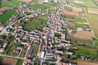 Aerial view of Silvella in the state Friuli Venezia Giulia, Italy