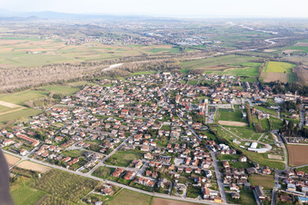 Aerial view of Pradamano in the state Friuli Venezia Giulia, Italy