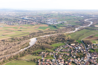 Oblique view of Pradamano in the state Friuli Venezia Giulia, Italy