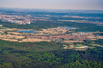 City view from the north in Hagenbach in the state Rhineland-Palatinate, Germany