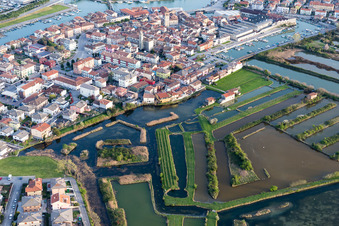 Aerial view of Marano in the state Friuli Venezia Giulia, Italy