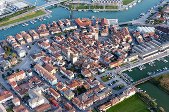 Oblique view of Marano in the state Friuli Venezia Giulia, Italy