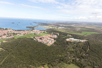 Aerial view of Vrsar in the state Gespanschaft Istrien, Croatia