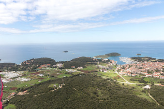 Vrsar in the state Gespanschaft Istrien, Croatia from above