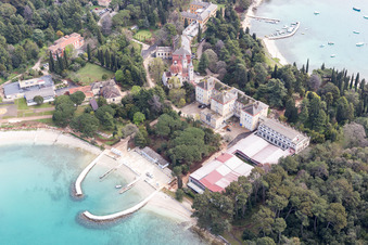 Bird's eye view of Rovinj in the state Gespanschaft Istrien, Croatia