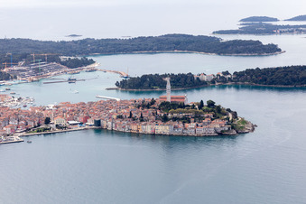 Rovinj in the state Gespanschaft Istrien, Croatia viewn from the air