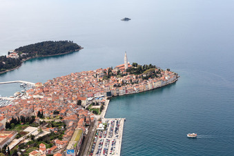 Rovinj in the state Gespanschaft Istrien, Croatia seen from a drone